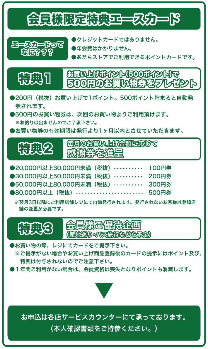 会員ページ | あだちストア | 石川県羽咋市のスーパーマーケット